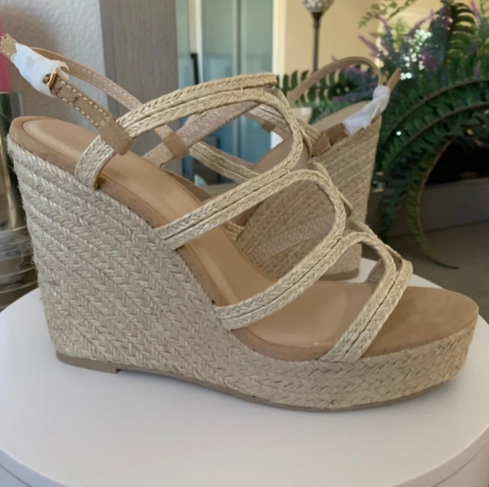 Cream Rafa wedges platform heels
